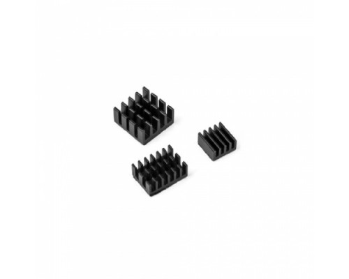 Комплект для Raspberry Pi из трех черных радиаторов на самоклеющийся основе