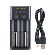 Зарядное устройство для аккумуляторов Li-ion на 2 слота USB с индикацией 