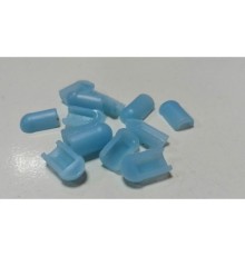  Заглушка для гибкого неона 8*16 мм, силикон, голубой цвет 