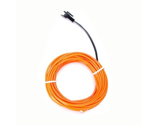 Набор 2 м eL wire 2.3 mm с напаянным коннектором оранжевый