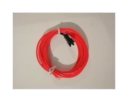 Набор 2 м eL wire 2.3 mm с напаянным коннектором красный