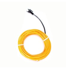 Набор 2 м eL wire 2.3 mm с напаянным коннектором желтый