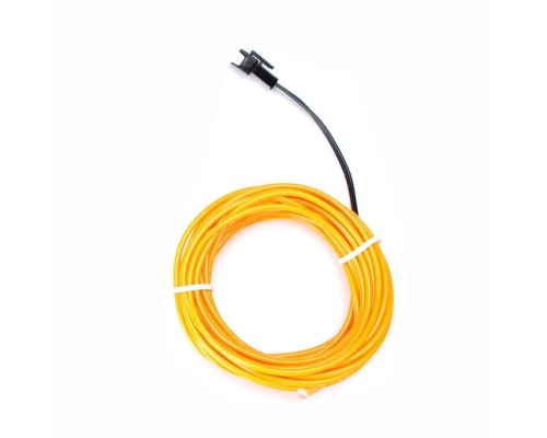 Набор 2 м eL wire 2.3 mm с напаянным коннектором желтый