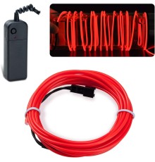 Набор 2 м eL wire 2.3 mm + Питание EL Wire 2 батарейки Красный