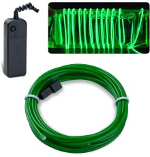 Набор 3 м eL wire 2.3 mm + Питание EL Wire 2 батарейки Зелёный