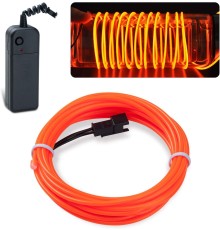 Набор 3 м eL wire 2.3 mm + Питание EL Wire 2 батарейки Оранжевый