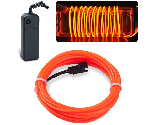 Набор 3 м eL wire 2.3 mm + Питание EL Wire 2 батарейки Оранжевый