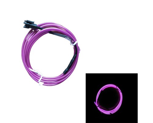 Набор 5 м eL wire 2.3 mm + Питание EL Wire 2 батарейки Фиолетовый