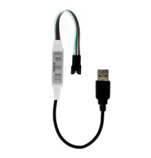 проводной контроллер управления  адресной светодиодной лентой ws2812 диммер SP002E с USB